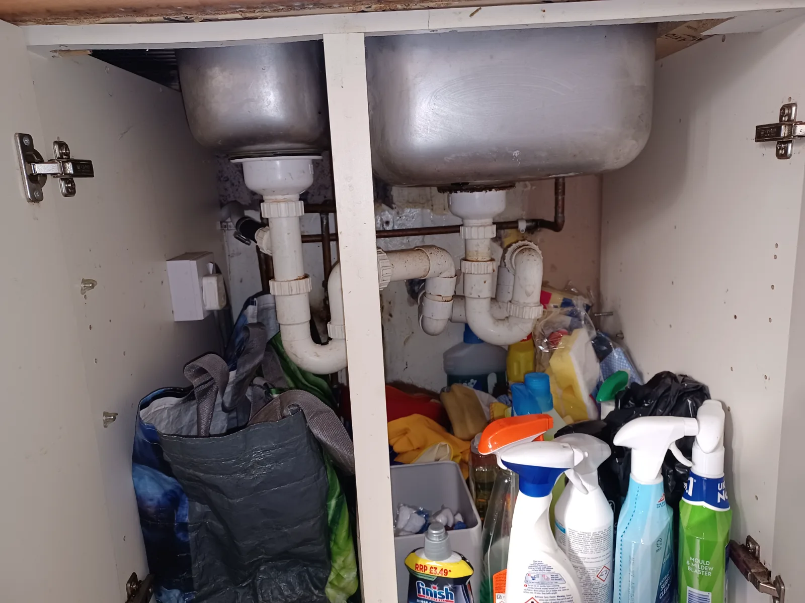 The sink carcase is usually the most damaged unit in an ageing kitchen and is often replaced.