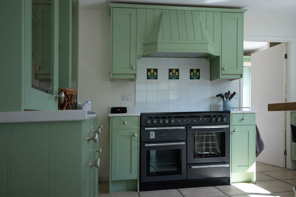 Matching dresser and cooking zone.